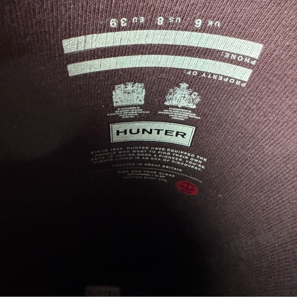 Hunter Burgundy Red Glossy Rain Boots Women’s 8 - Picture 5 of 6